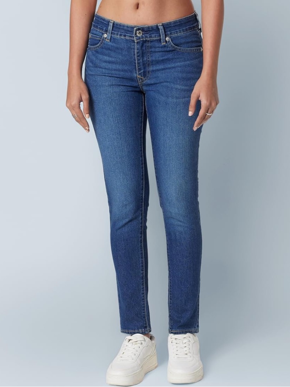Levis Mid Rise Skinny Medium Blue Indigo Stretch Jeans Size 6
